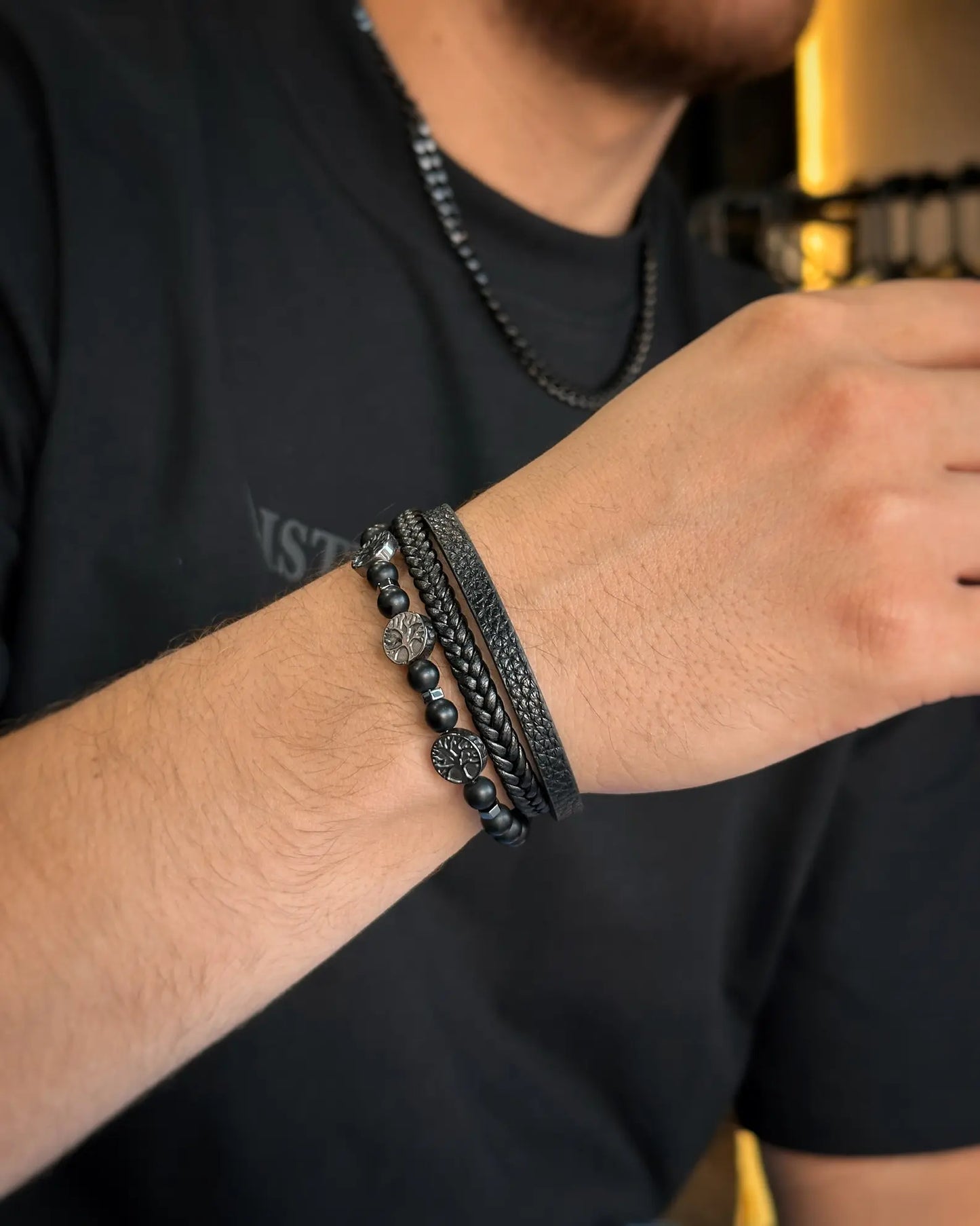 PULSERA CUERO ÁRBOL DE VIDA