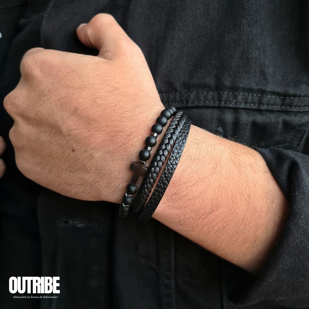 PULSERA CUERO CRUZ