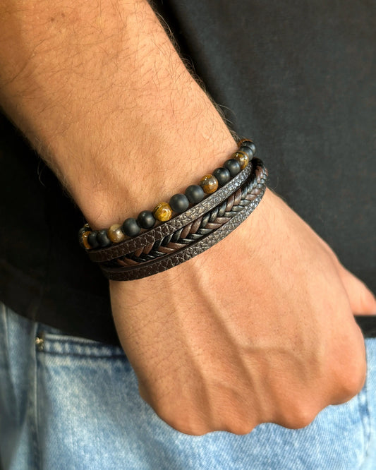 PULSERA DE CUERO ONIX