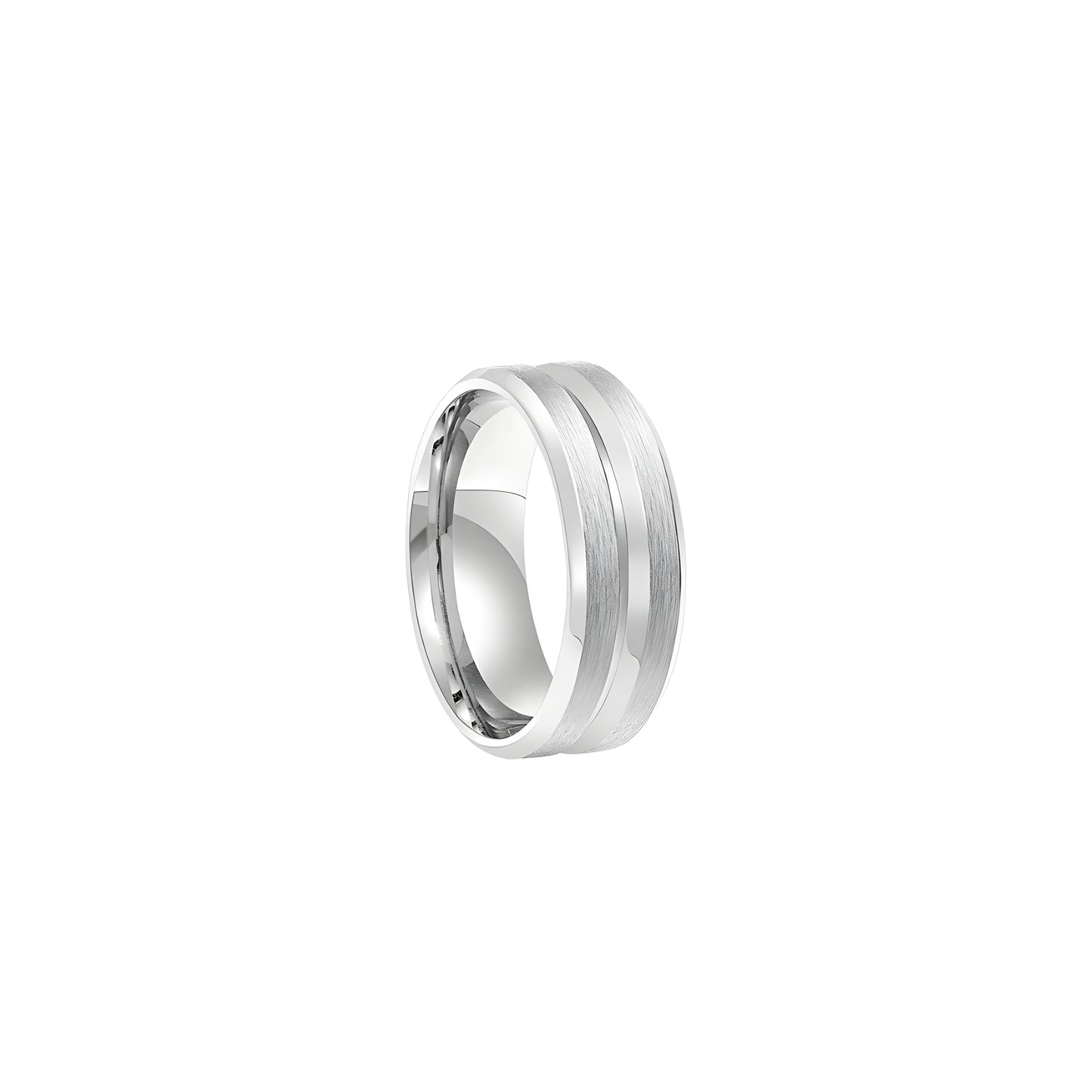 ANILLO DE FRANJA SILVER SS316L