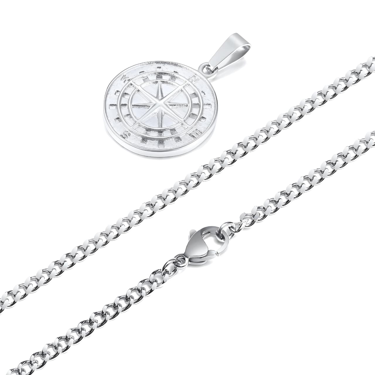COLLAR BRUJULA SILVER