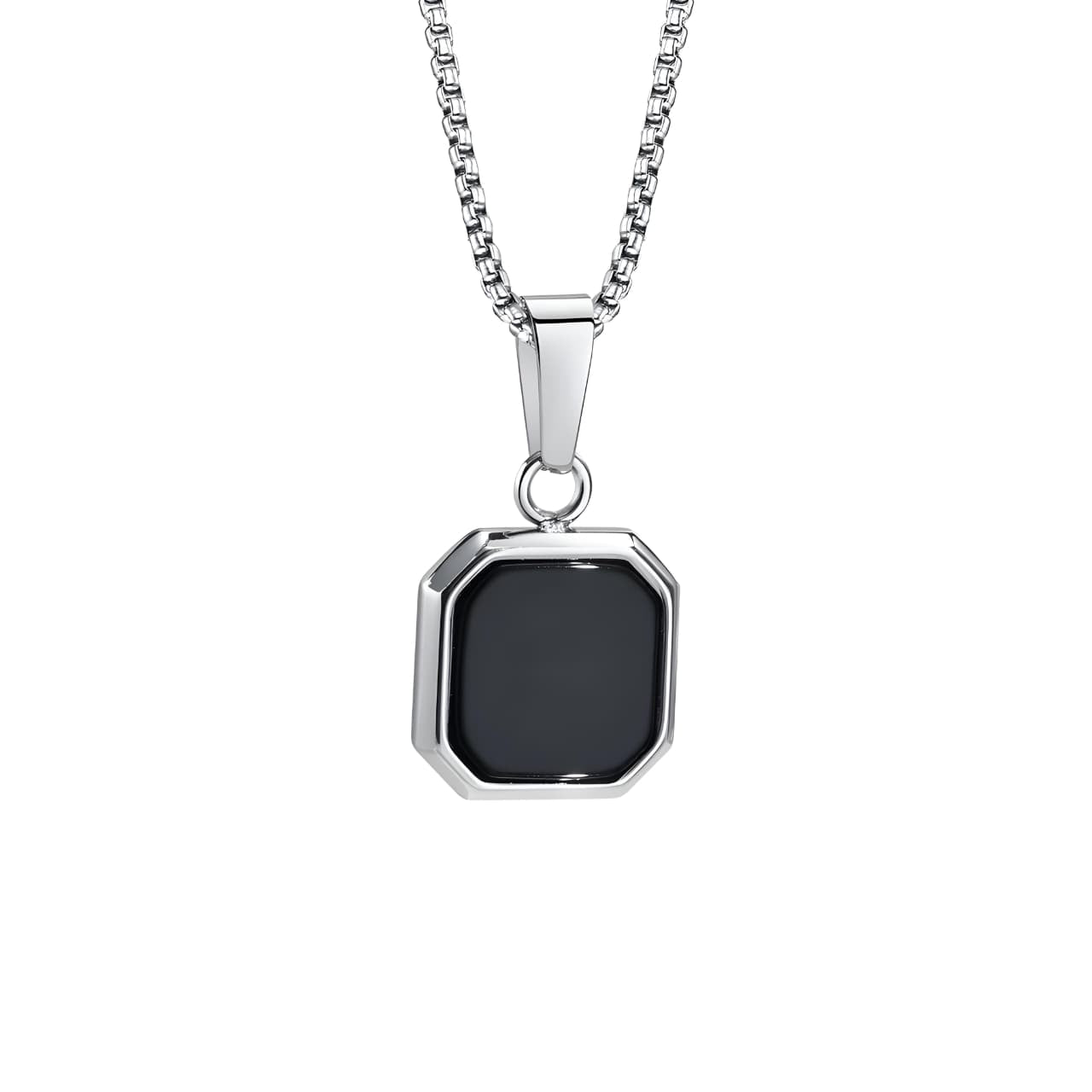 COLLAR ONIX SILVER