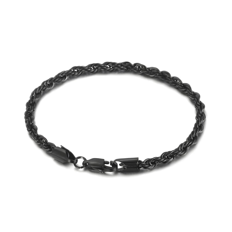 PULSERA ROPE BLACK SS316L