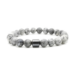 PULSERA JASPE GRIS