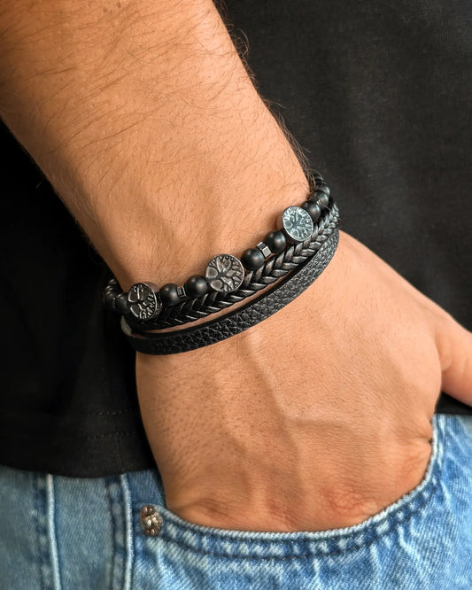 PULSERA CUERO ÁRBOL DE VIDA