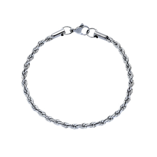 PULSERA ROPE 4MM SILVER