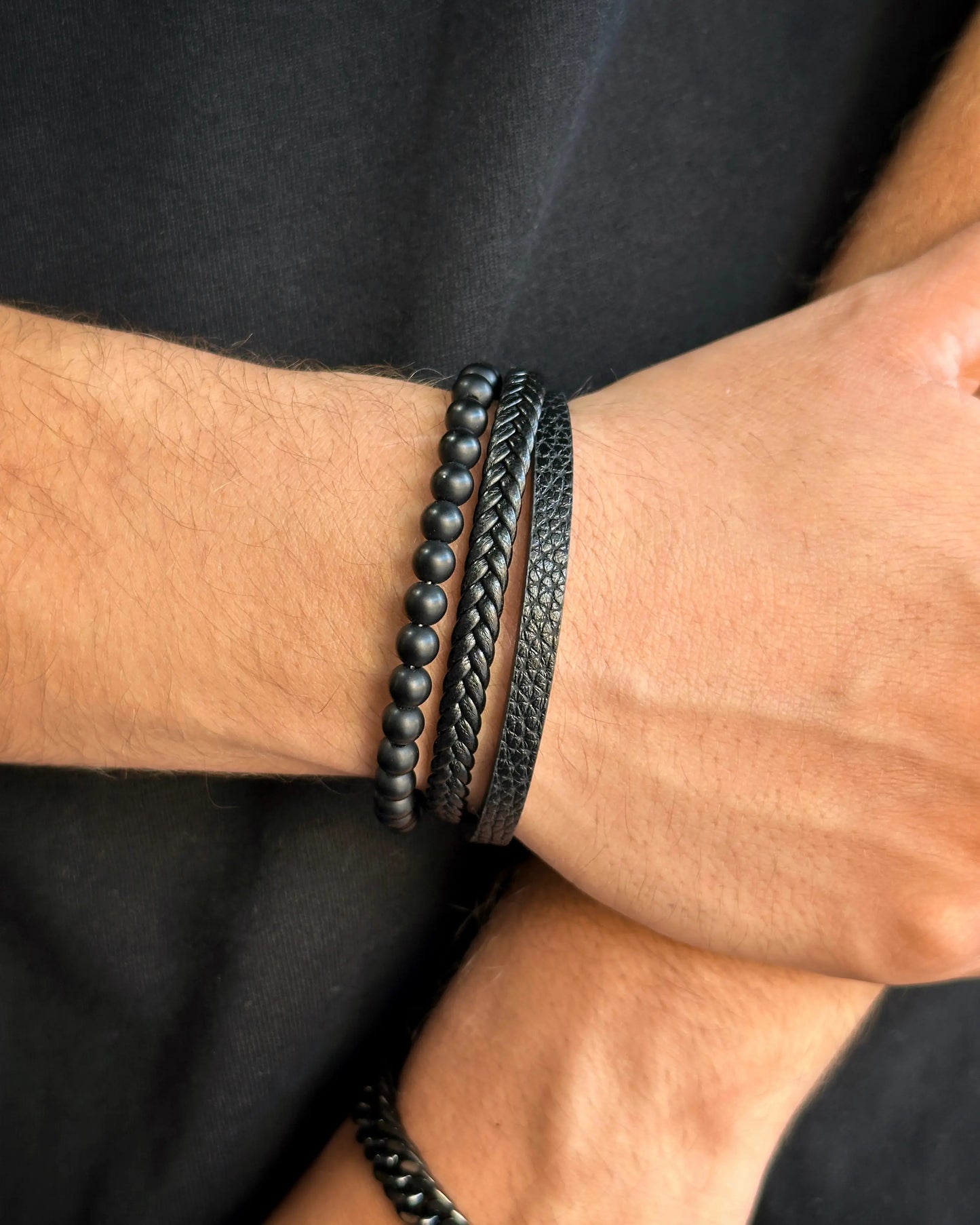 PULSERA DE CUERO ONIX