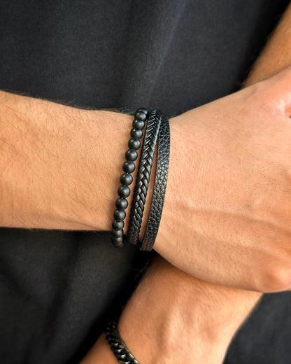 PULSERA DE CUERO ONIX