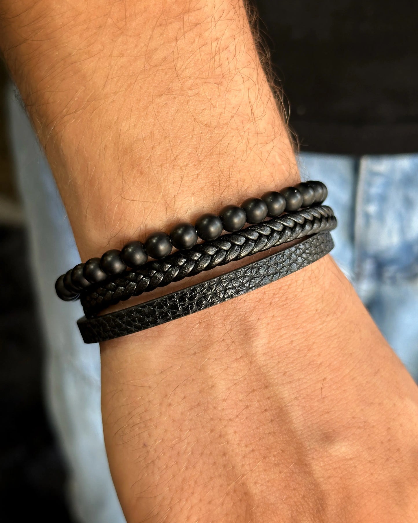 PULSERA DE CUERO ONIX