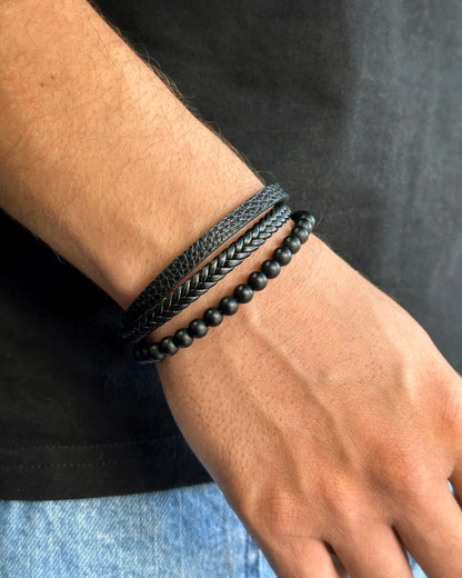 PULSERA DE CUERO ONIX