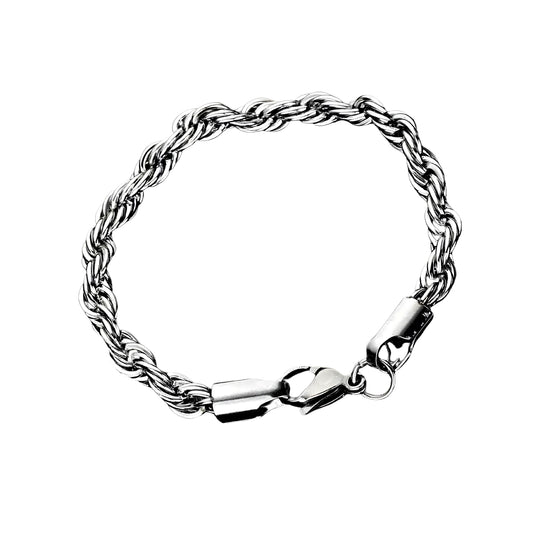 PULSERA ROPE 4MM SILVER