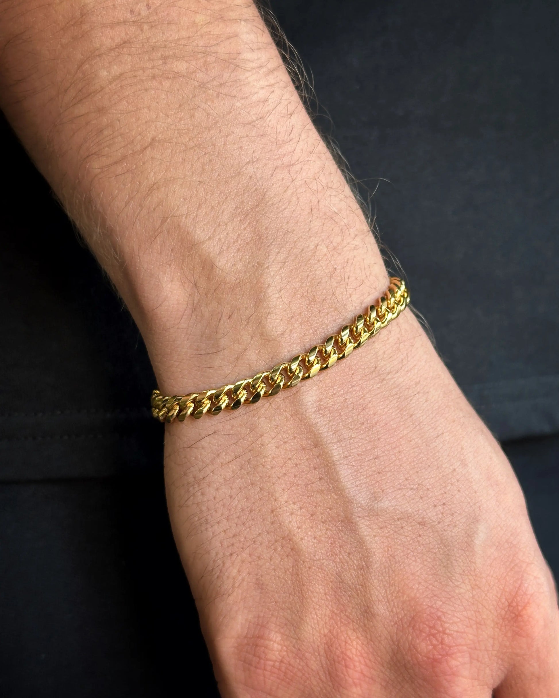 Pulsera Cubana Premium Gold 6mm para hombre OuTribe