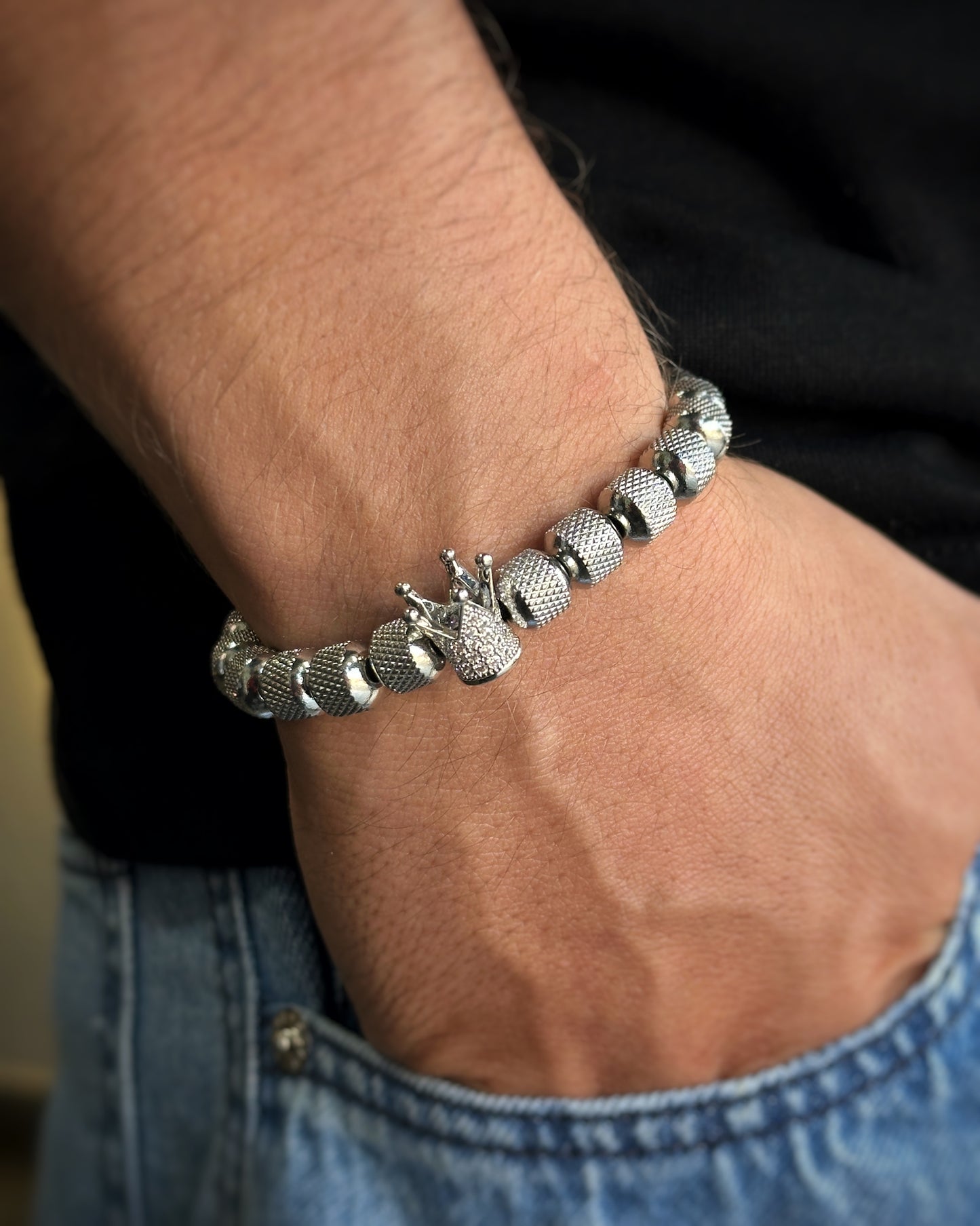 Pulsera King Silver para hombre OuTribe