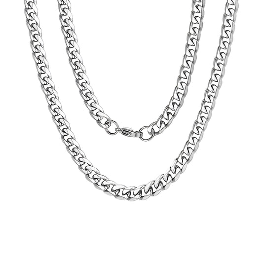 COLLAR CUBANO 7MM SILVER