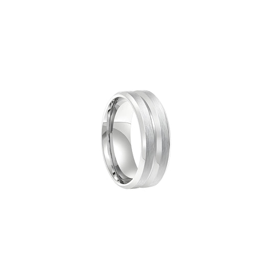 ANILLO DE FRANJA SILVER SS316L