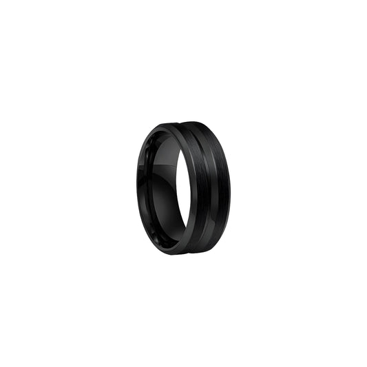 ANILLO DE FRANJA BLACK SS316L
