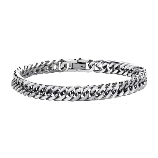 PULSERA CUBANA PREMIUM 8MM SILVER