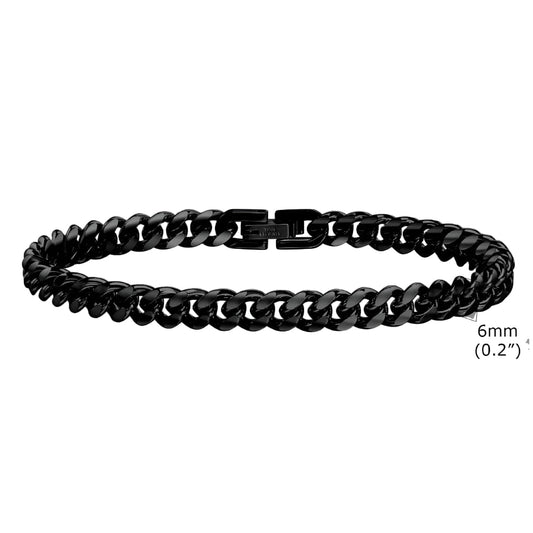 PULSERA CUBANA PREMIUM 6MM BLACK