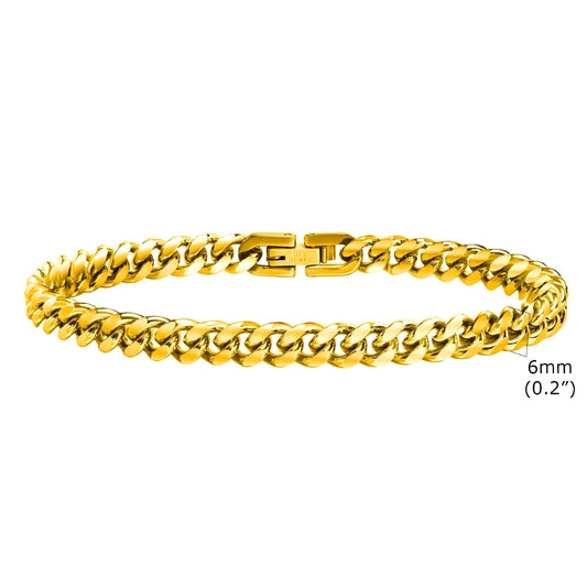 PULSERA CUBANA PREMIUM 6MM GOLD