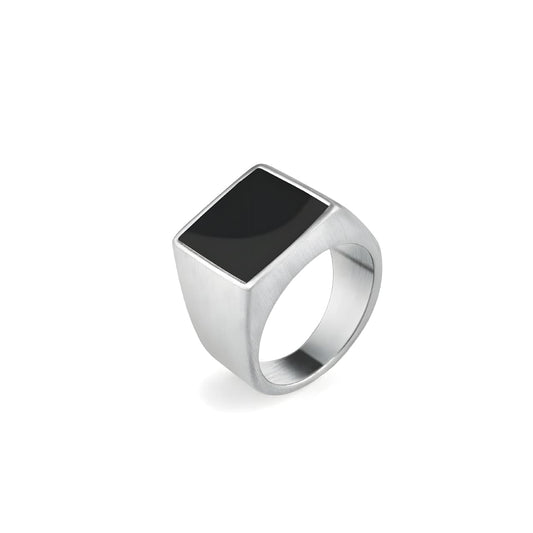 ANILLO CARRETON ONIX SILVER SS316L