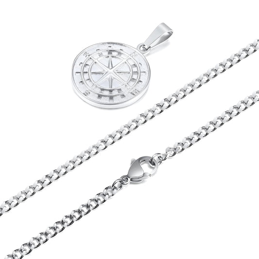 COLLAR BRUJULA SILVER